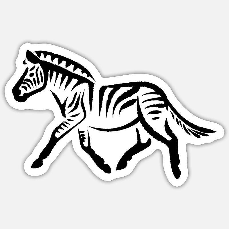 Zebra - Sticker Größe S (10 x 10 cm) - Mattweiß