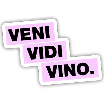 Veni Vidi Vino - Sticker size S (10 x 10 cm) - white matte - Front