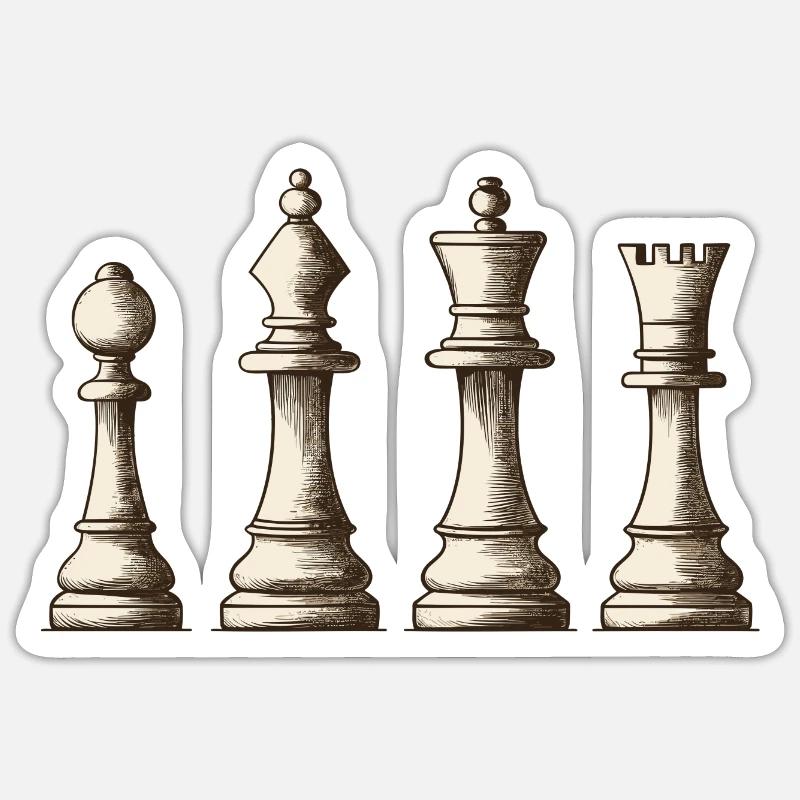 Chess - Sticker size S (10 x 10 cm) - white matte