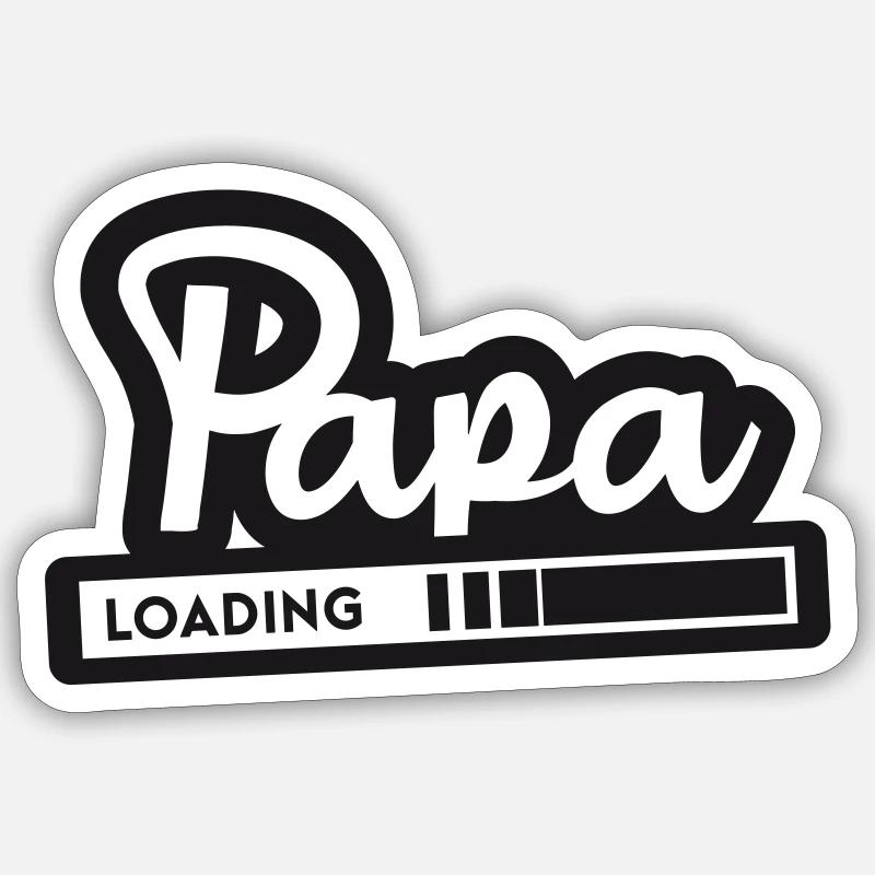 Papa loading - Sticker Größe S (10 x 10 cm) - Mattweiß