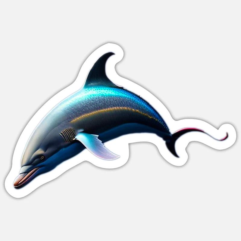 Delfin - Sticker Größe S (10 x 10 cm) - Mattweiß