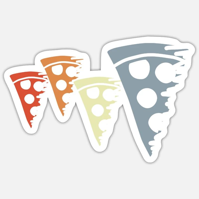 Retro Pizza Sketch - Sticker size S (10 x 10 cm) - white matte