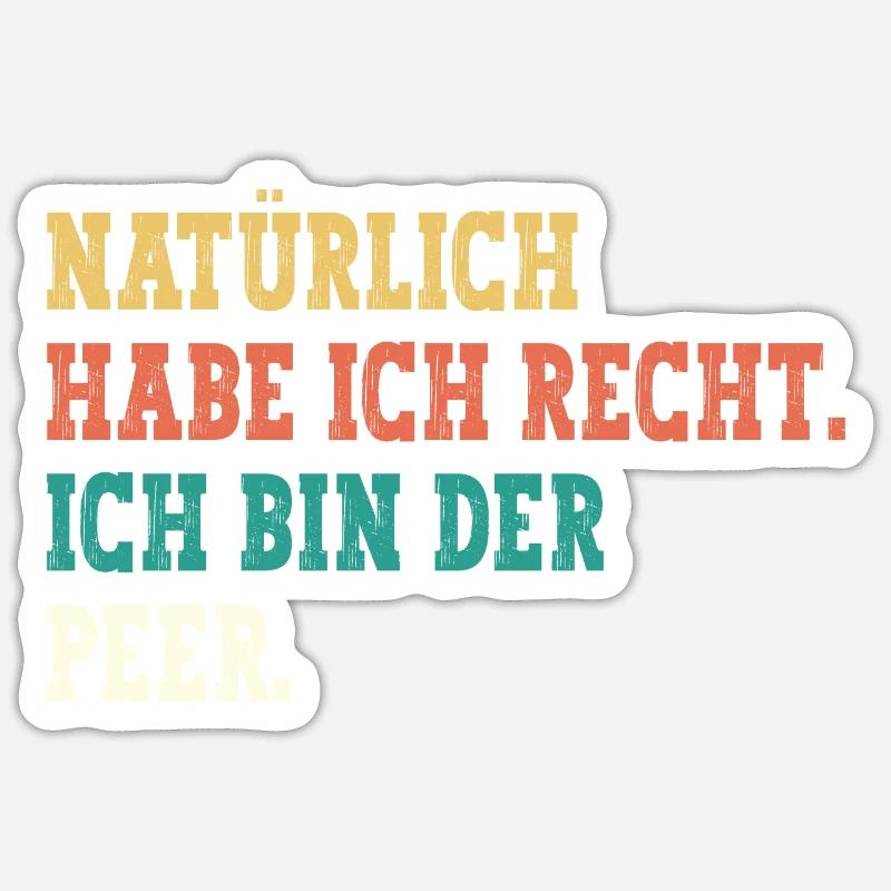 Peer Lustiger Spruch Vorname Name Peer - Sticker Größe S (10 x 10 cm) - Mattweiß