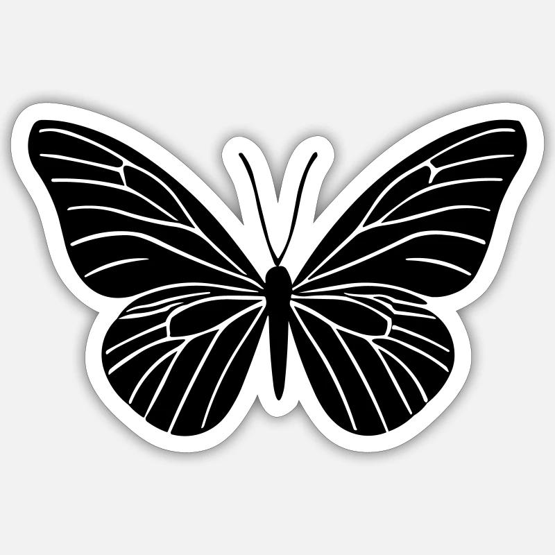 Petit papillon - Sticker taille S (10 x 10 cm) - blanc mat