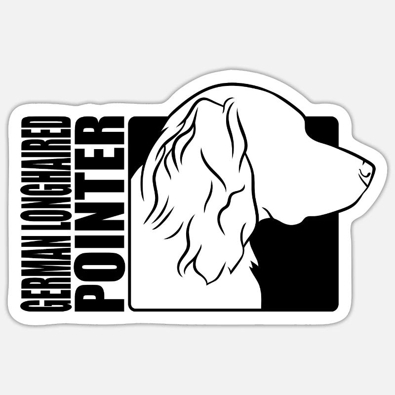 German Longhaired Pointer Profile Dogs Wilsigns Sticker size S (10 x 10 cm)