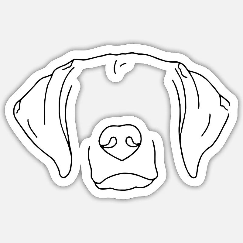 chien - Sticker taille S (10 x 10 cm) - blanc mat