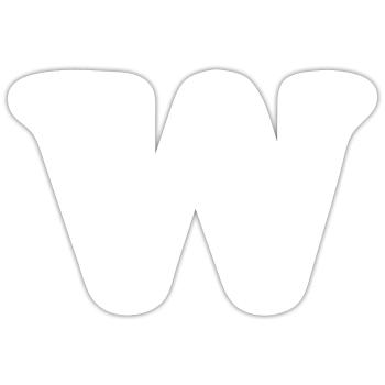Letter w - Sticker size S (10 x 10 cm) - white matte - Front