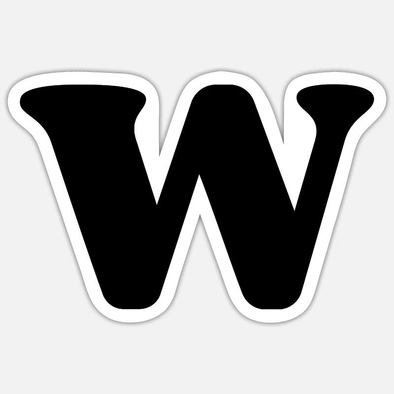 Lettre w - Sticker taille S (10 x 10 cm) - blanc mat