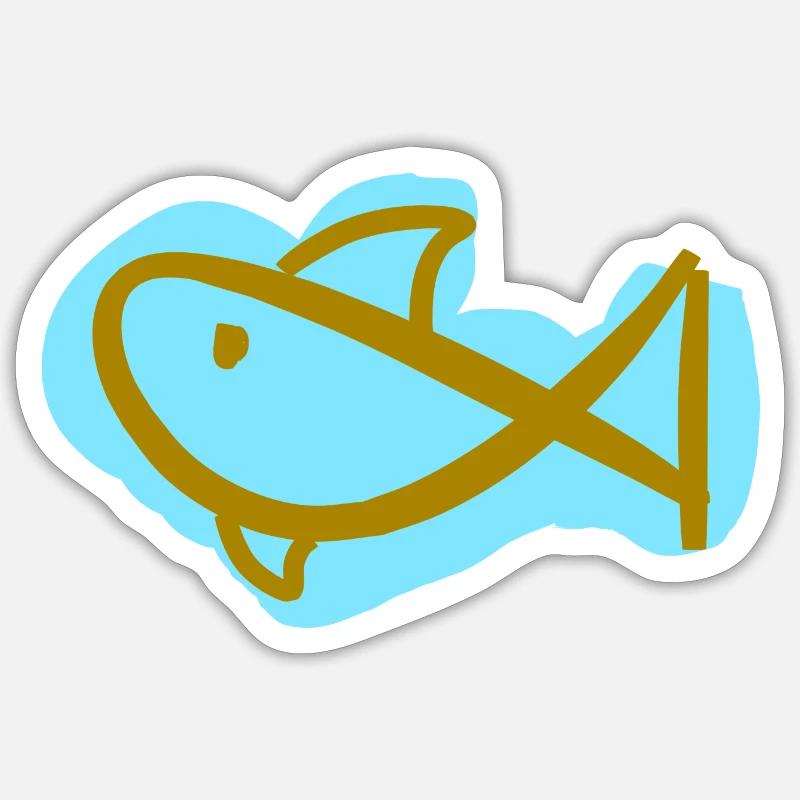 Kleiner stilisierter Hai - Sticker Größe S (10 x 10 cm) - Mattweiß