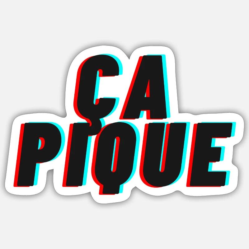 Ça pique - Sticker taille S (10 x 10 cm) - blanc mat