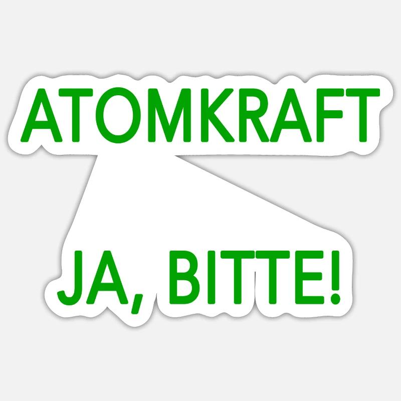 Atomkraft ja bitte - Sticker Größe S (10 x 10 cm) - Mattweiß