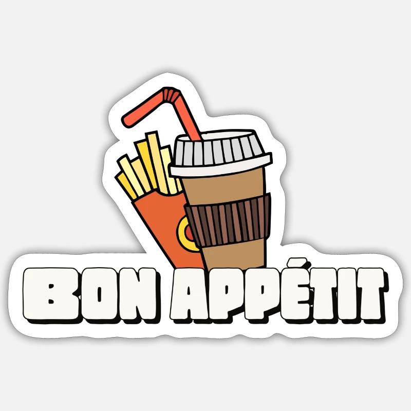 French Expression Bon appétit - Sticker size S (10 x 10 cm) - white matte