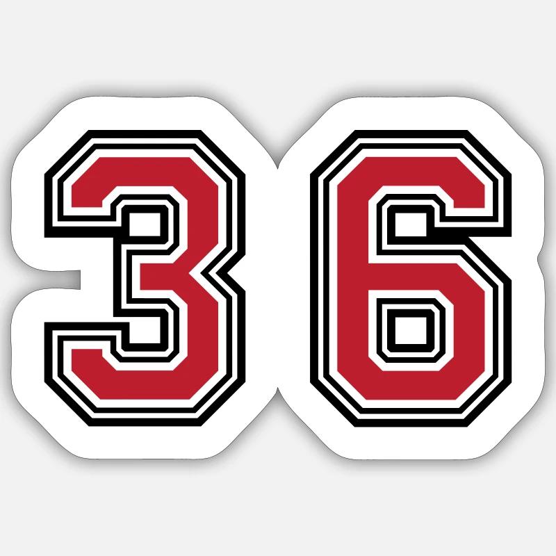 36 Symbole numérique - Sticker taille S (10 x 10 cm) - blanc mat