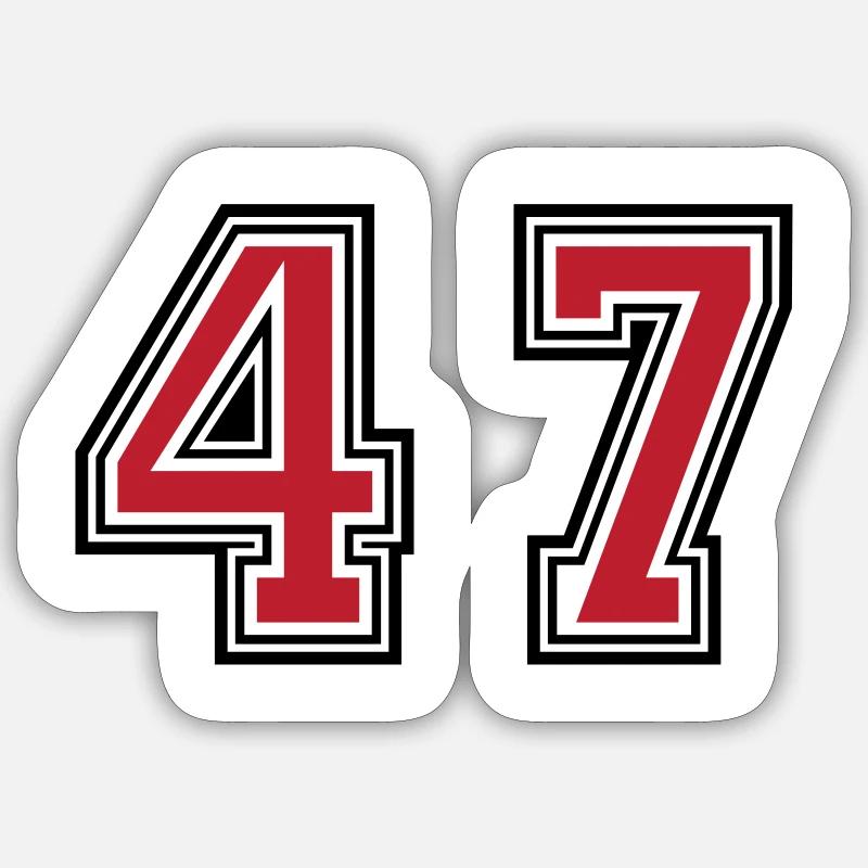 47 Symbole numérique - Sticker taille S (10 x 10 cm) - blanc mat