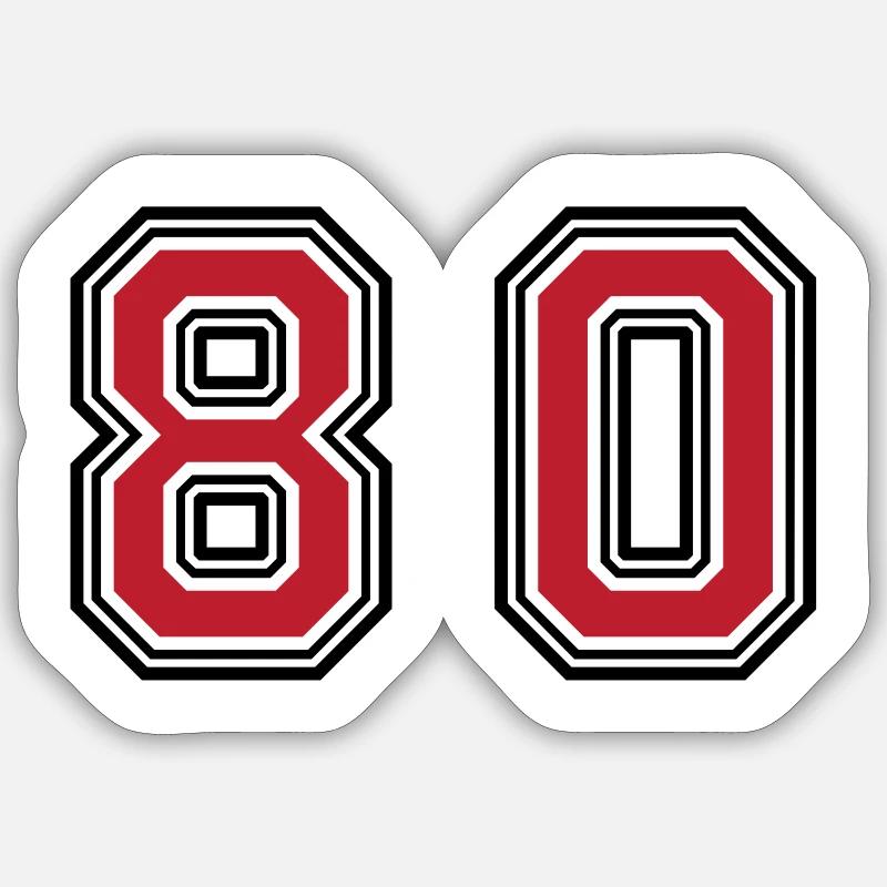 80 Number Symbol - Sticker size S (10 x 10 cm) - white matte