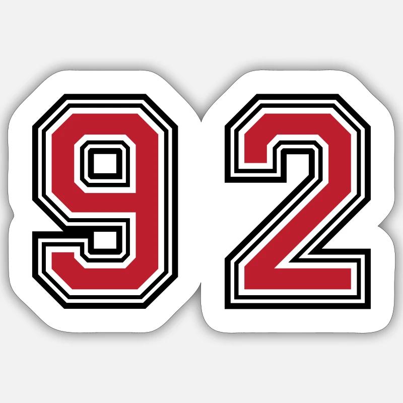 92 Symbole numérique - Sticker taille S (10 x 10 cm) - blanc mat
