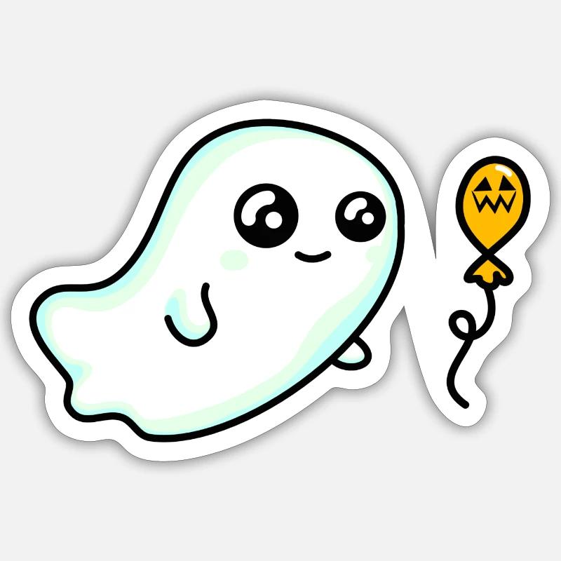FANTOM KAWAII - Sticker Größe S (10 x 10 cm) - Mattweiß