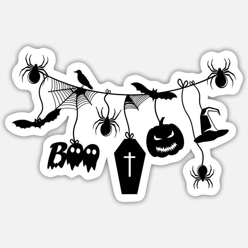 Halloween - Sticker Größe S (10 x 10 cm) - Mattweiß