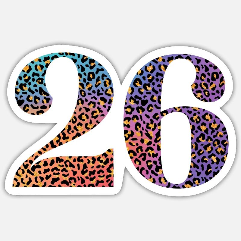26th Anniversary Leopard - Sticker size S (10 x 10 cm) - white matte