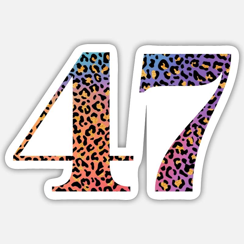 47th Birthday Leopard - Sticker size S (10 x 10 cm) - white matte