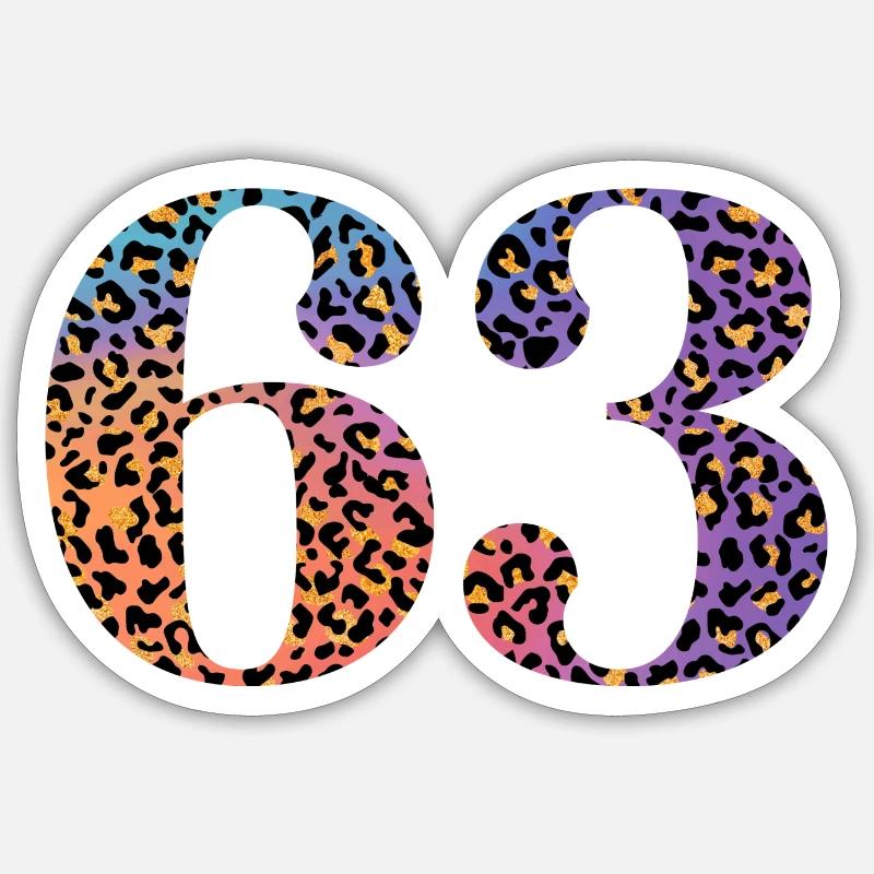 63rd Birthday Leopard - Sticker size S (10 x 10 cm) - white matte