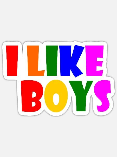 I like boys - Sticker Größe S (10 x 10 cm) - Mattweiß