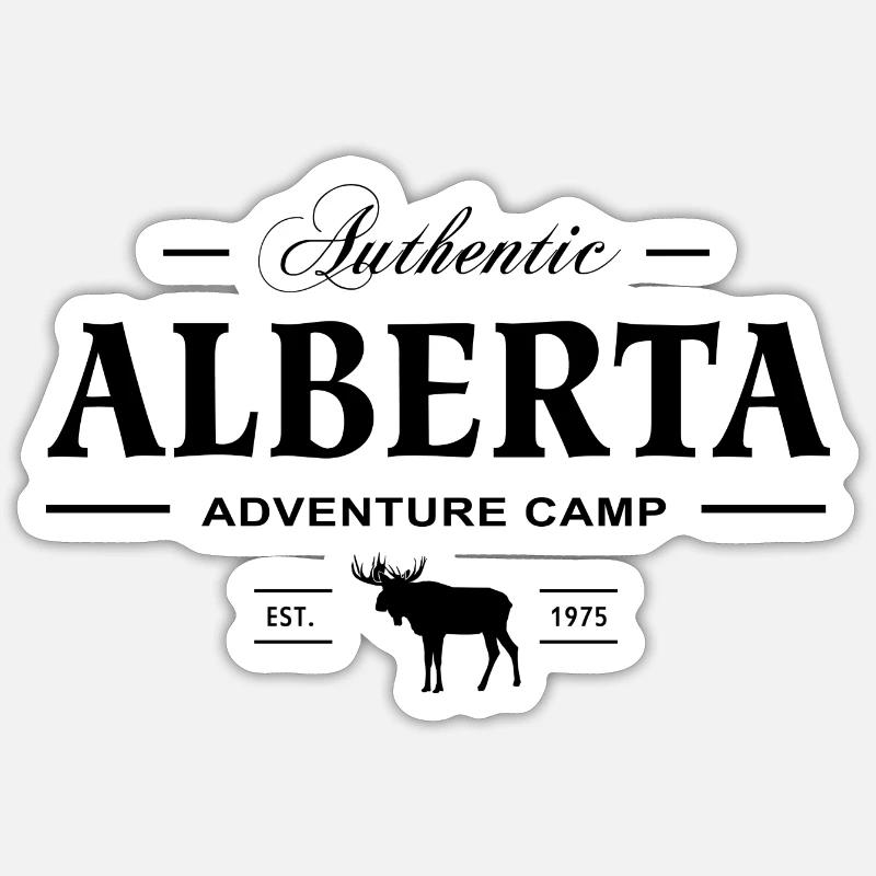 Alberta - Canada - Orignal - Sticker taille S (10 x 10 cm) - blanc mat
