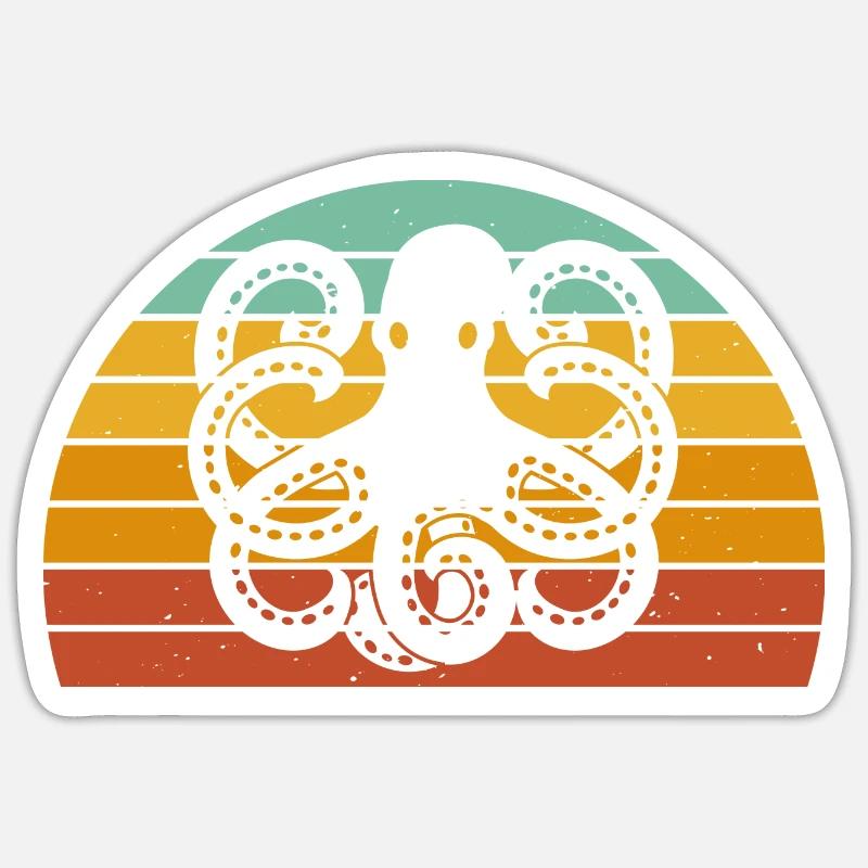 Squid Octopus - Sticker size S (10 x 10 cm) - white matte