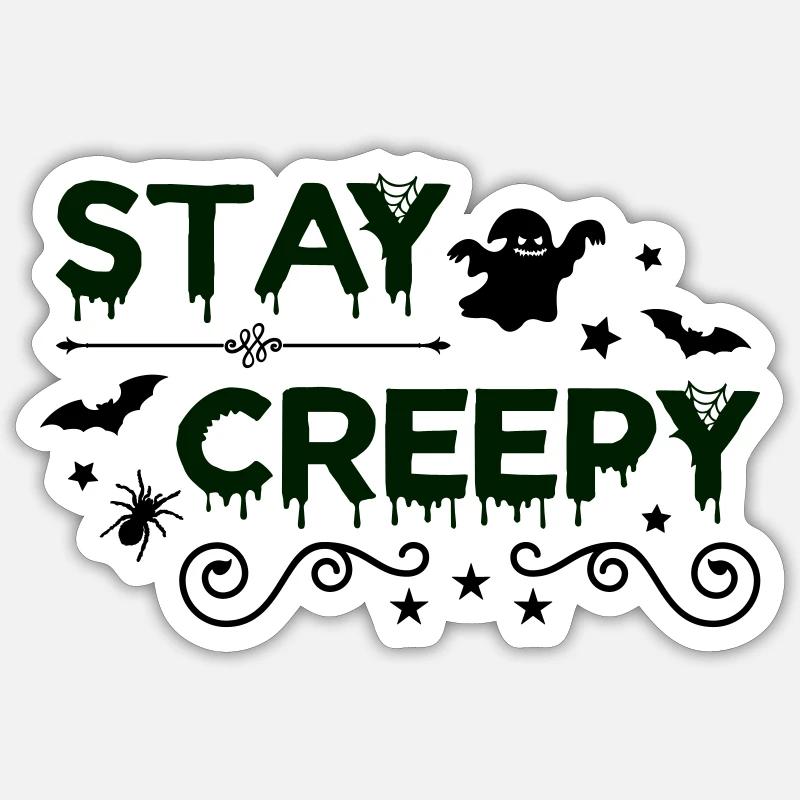 Restez effrayant - Sticker taille S (10 x 10 cm) - blanc mat