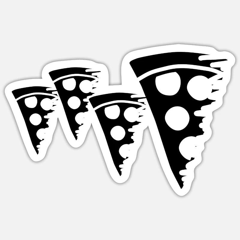 Pizza - Sticker taille S (10 x 10 cm) - blanc mat