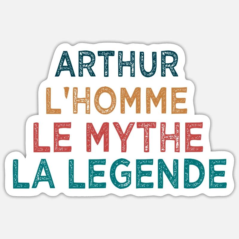 Arthur la légende - Sticker taille S (10 x 10 cm) - blanc mat