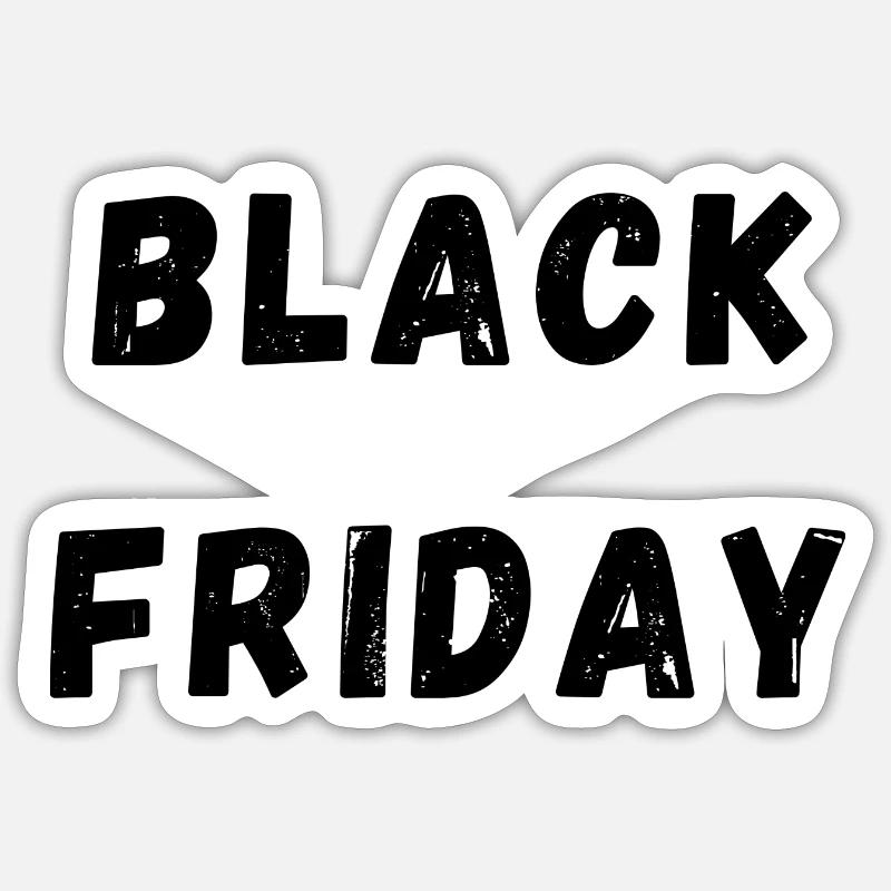 Schwarzer Freitag schwarz Sticker Größe S (10 x 10 cm)
