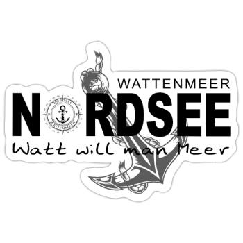 Watt will man Meer - Sticker Größe S (10 x 10 cm) - Mattweiß - Vorne