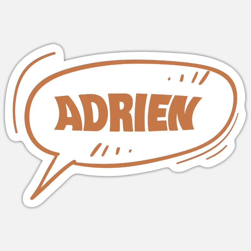 Adrien Adrien - Sticker Größe S (10 x 10 cm) - Mattweiß