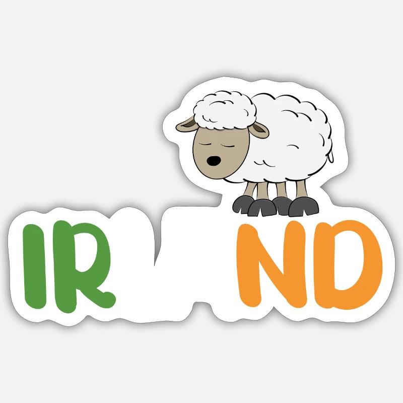 Moutons d’Irlande - Sticker taille S (10 x 10 cm) - blanc mat