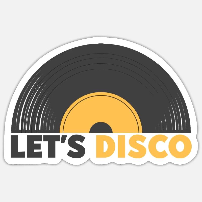 70s Disco Dancer Let's Disco Queen King Sticker size S (10 x 10 cm)