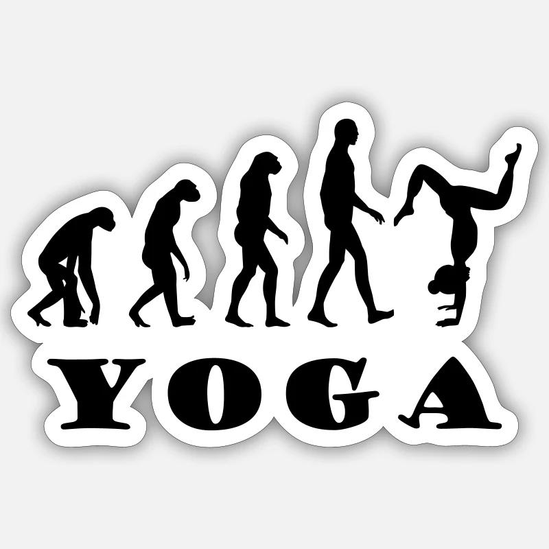 Yoga Evolution - Sticker taille S (10 x 10 cm) - blanc mat