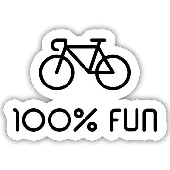 Racing Bike / Road Bike – 100% Fun (Bicycle / B) - Sticker size S (10 x 10 cm) - white matte - Front