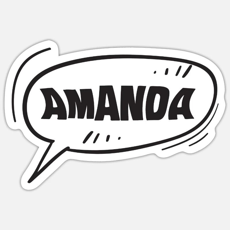 Amanda Amanda - Sticker taille S (10 x 10 cm) - blanc mat