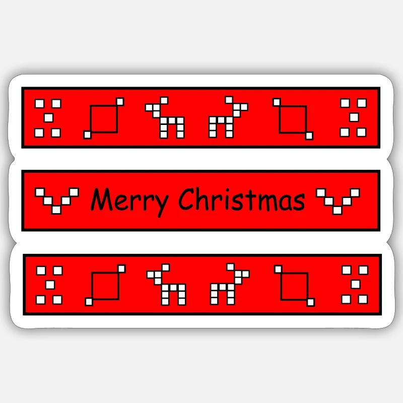 Nordic Christmas Pattern - Sticker size S (10 x 10 cm) - white matte