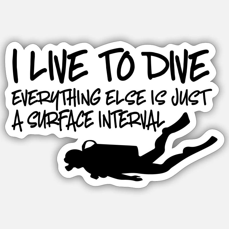 Dive - Sticker size S (10 x 10 cm) - white matte