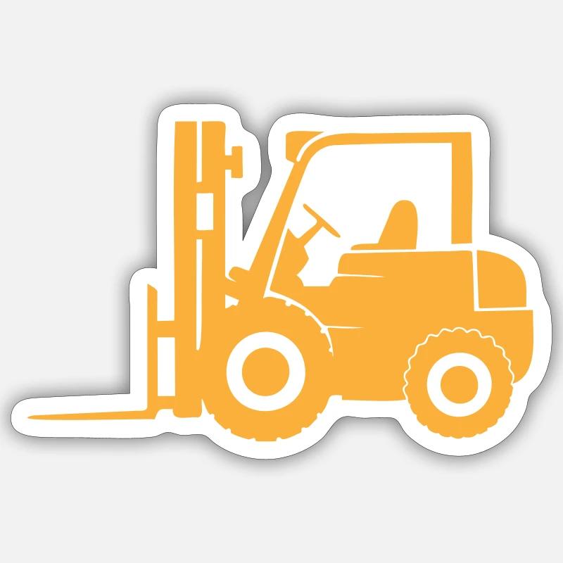 Gabelstapler - Sticker Größe S (10 x 10 cm) - Mattweiß
