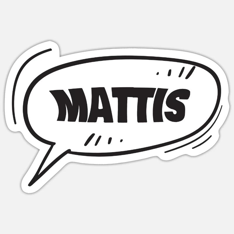 Geschenk für Mattis - Sticker Größe S (10 x 10 cm) - Mattweiß