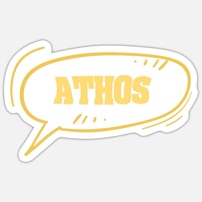 Prénom Athos - Sticker taille S (10 x 10 cm) - blanc mat