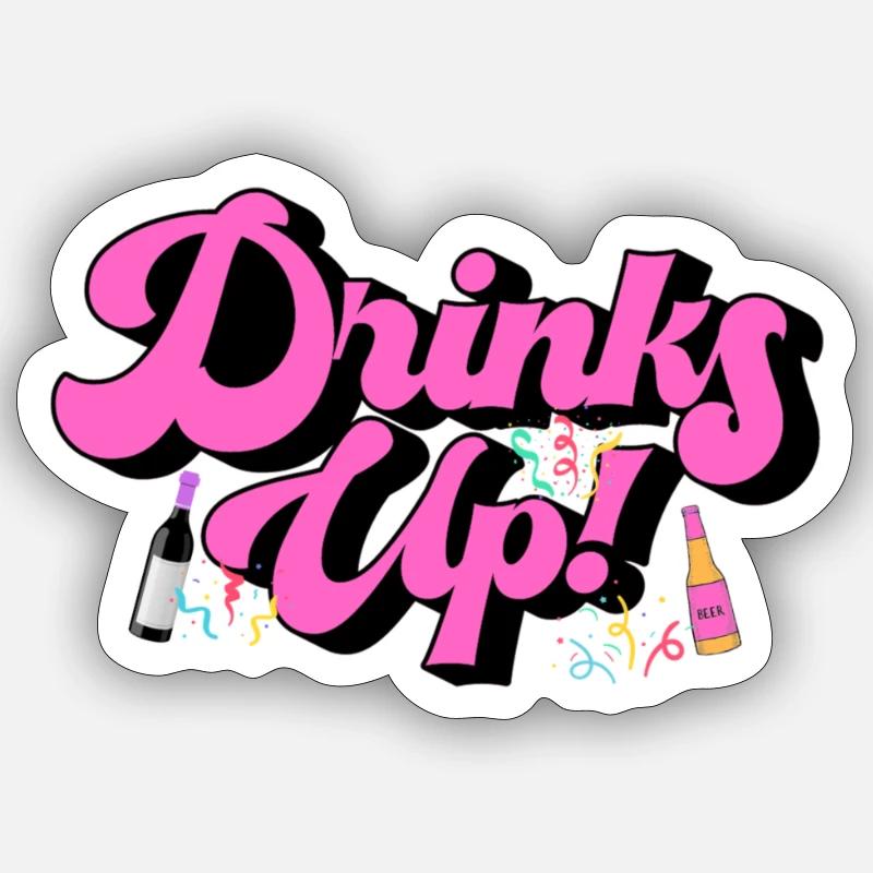 Up the Cups - Drinks - Sticker size S (10 x 10 cm) - white matte