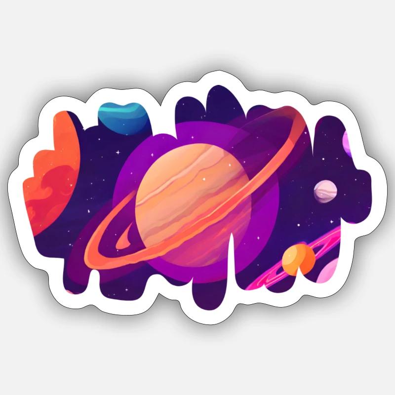 Kosmisches Herz - Sticker Größe S (10 x 10 cm) - Mattweiß