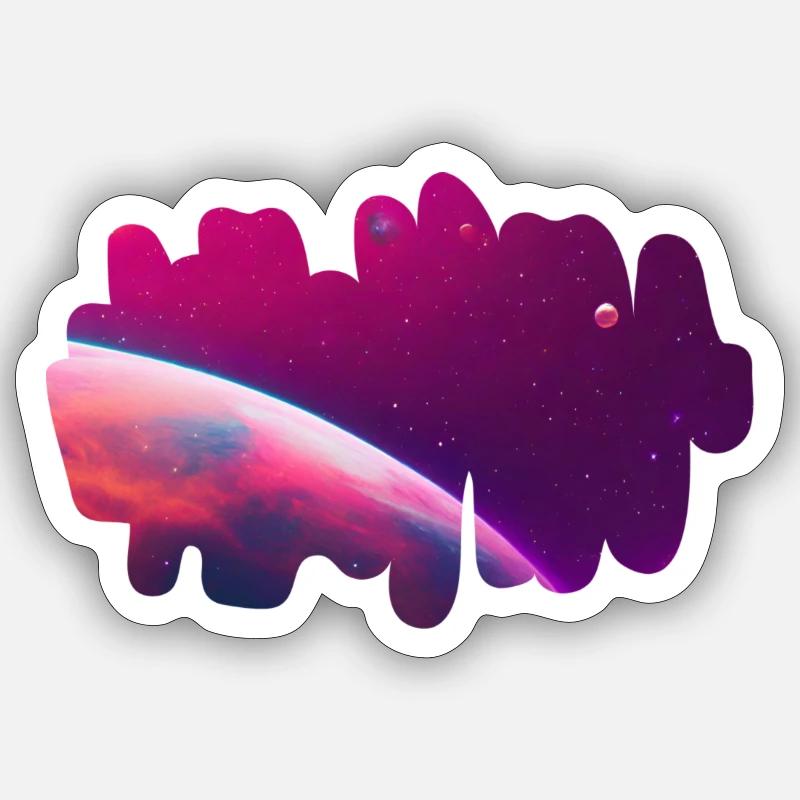 Galactic Panorama - Sticker size S (10 x 10 cm) - white matte