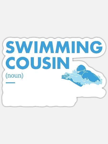 Sport Cousin Swimming - Sticker Größe S (10 x 10 cm) - Mattweiß