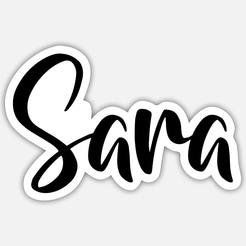 Nom - Sara - Sticker taille S (10 x 10 cm) - blanc mat
