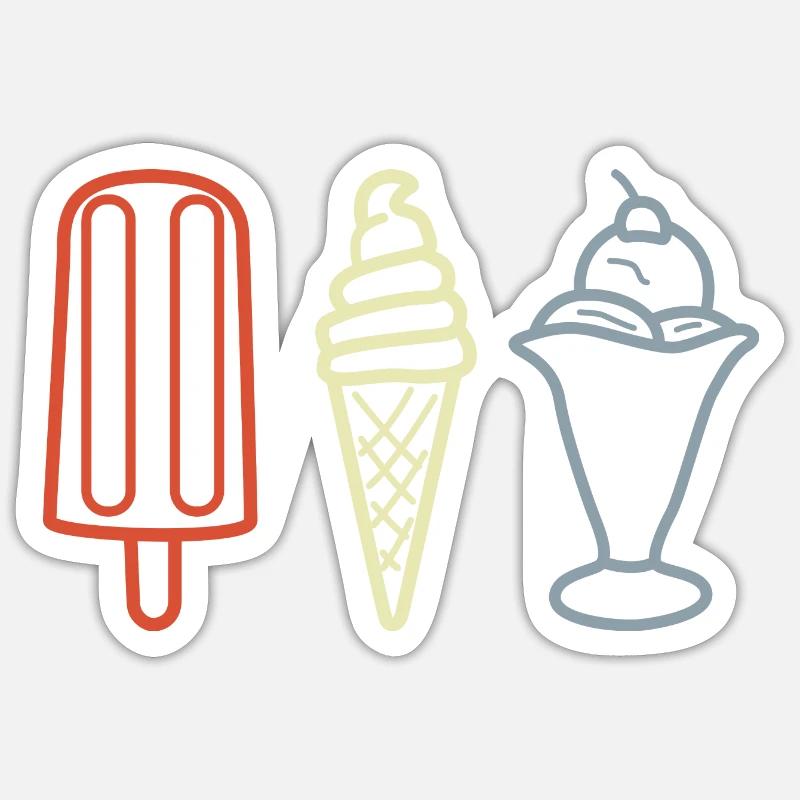 Coupes glacées - Sticker taille S (10 x 10 cm) - blanc mat